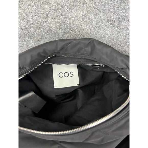 COS Quilted Oversized Shoulder Bag Womens Black Large Puffer Pillow Tote Zip Top - Picture 5 of 7